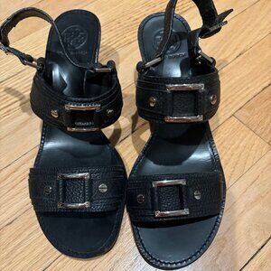 Tory Burch Black Sandals with Silver Accents